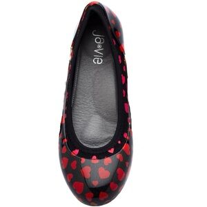 ja-vie hearts jelly flats shoes flexible casual black & red 9.5. NWOT